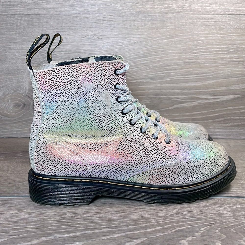 Dr Martens 1460 Pascal Iridescent Leather 8-Eye Women’s Sz 5 Rainbow Boots